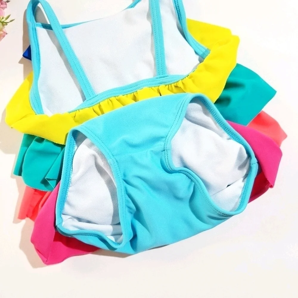Baby Boden Multicolor Ruffle Swimsuit 6-12m